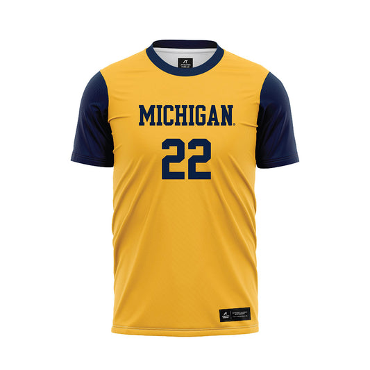 Michigan - NCAA Men's Soccer : Michael Leon - Maize Soccer Jersey-0