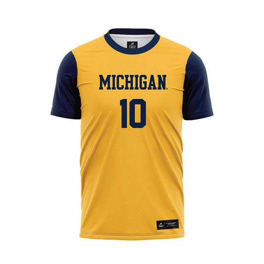 Michigan - NCAA Men's Soccer : Uriel Zeitz - Maize Soccer Jersey-0
