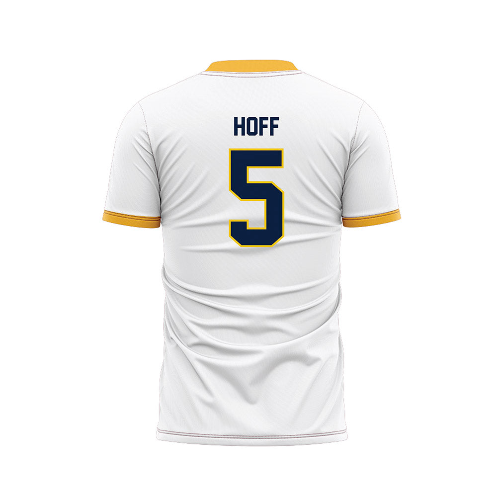 Michigan - NCAA Men's Soccer : Jens Hoff - White Soccer Jersey-1
