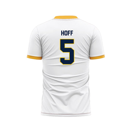 Michigan - NCAA Men's Soccer : Jens Hoff - White Soccer Jersey-1