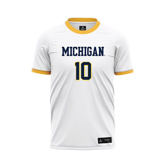 Michigan - NCAA Men's Soccer : Uriel Zeitz - White Soccer Jersey-0