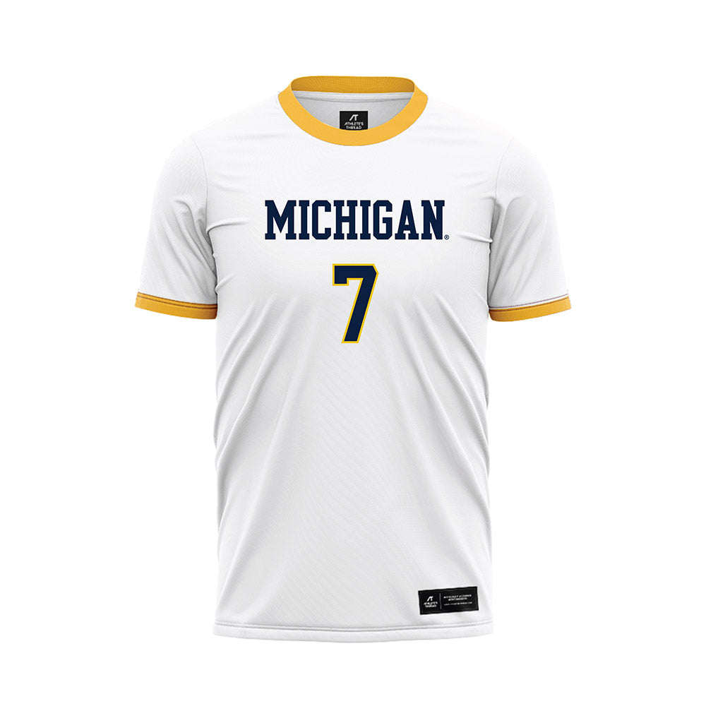 Michigan - NCAA Women's Soccer : Meredith Haakenson - White Soccer Jersey-0