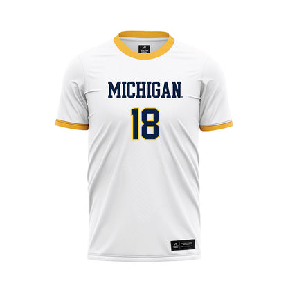 Michigan - NCAA Men's Soccer : Zachary Martens - White Soccer Jersey-0