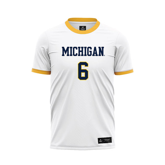 Michigan - NCAA Men's Soccer : Quin Rogers - White Soccer Jersey-0