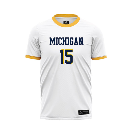 Michigan - NCAA Men's Soccer : Oliver Martin - White Soccer Jersey-0