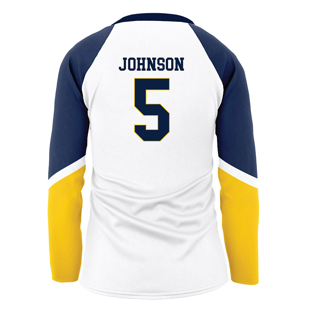 Michigan - NCAA Women's Volleyball : Lydia Johnson - White Volleyball Jersey-1