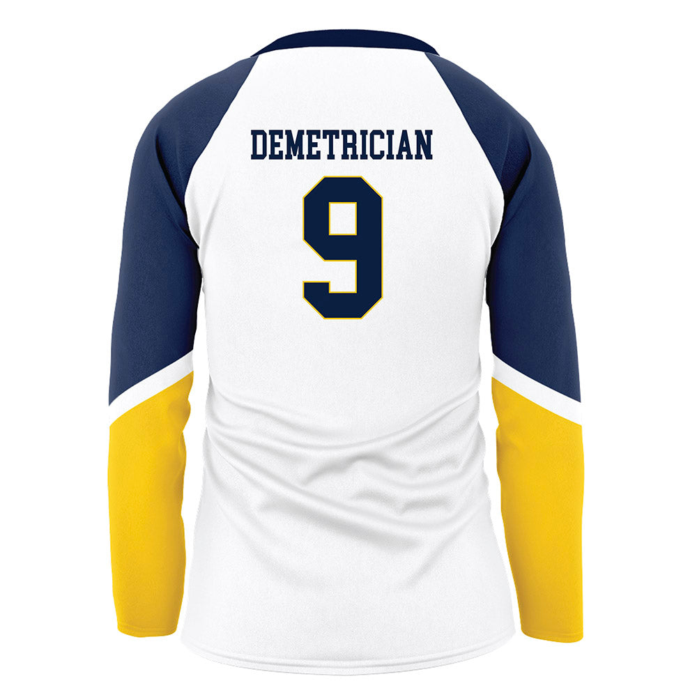 Michigan - NCAA Women's Volleyball : Ella Demetrician - White Volleyball Jersey-1
