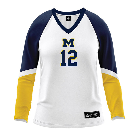 Michigan - NCAA Women's Volleyball : Jenna Hanes - White Volleyball Jersey-0
