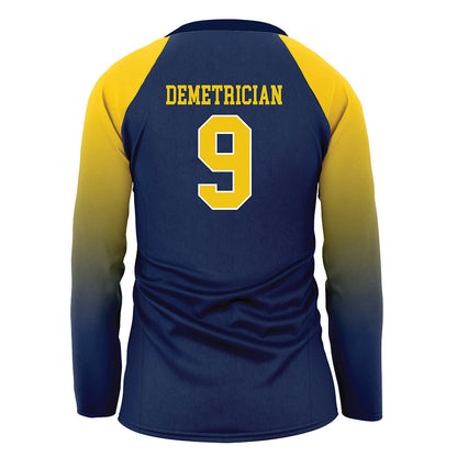 Michigan - NCAA Women's Volleyball : Ella Demetrician - Blue Volleyball Jersey-1