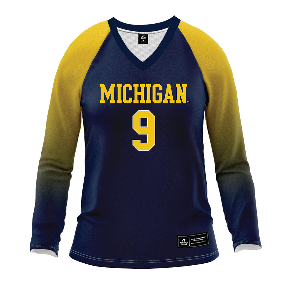 Michigan - NCAA Women's Volleyball : Ella Demetrician - Blue Volleyball Jersey-0