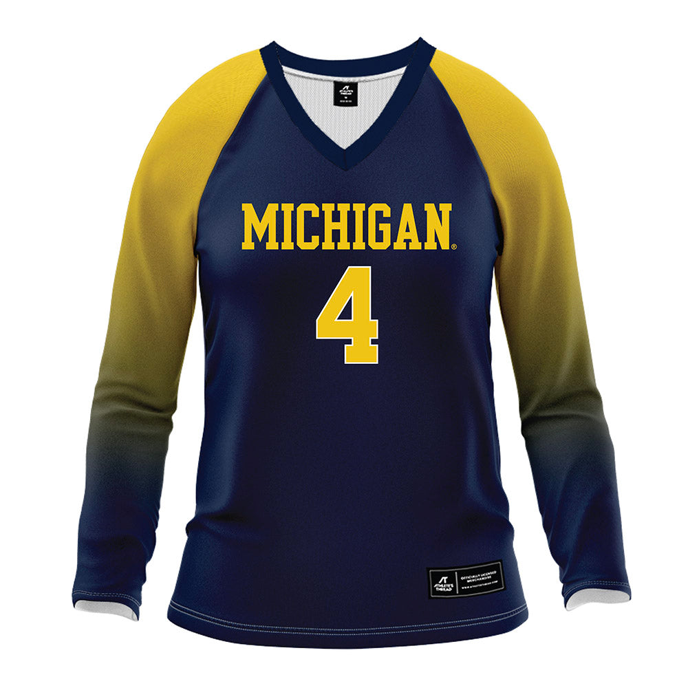 Michigan - NCAA Women's Volleyball : Ece Senyapici - Blue Volleyball Jersey-0