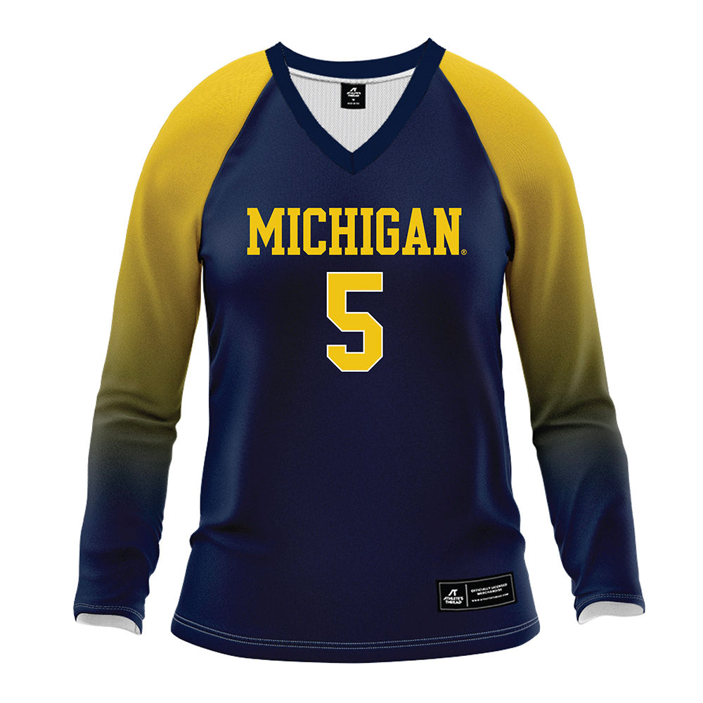Michigan - NCAA Women's Volleyball : Lydia Johnson - Blue Volleyball Jersey-0