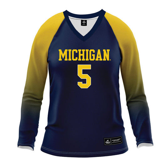Michigan - NCAA Women's Volleyball : Lydia Johnson - Blue Volleyball Jersey-0