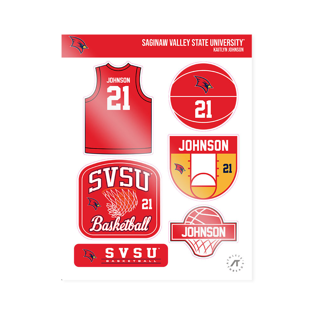 Saginaw Valley - NCAA Women's Basketball : Kaitlyn Johnson - Sticker Sheet-0
