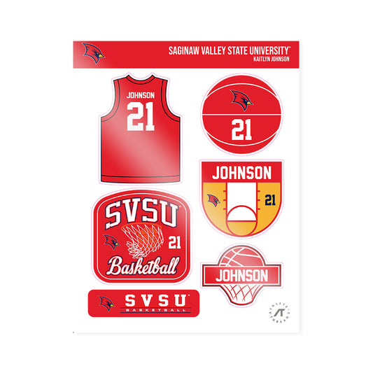 Saginaw Valley - NCAA Women's Basketball : Kaitlyn Johnson - Sticker Sheet-0