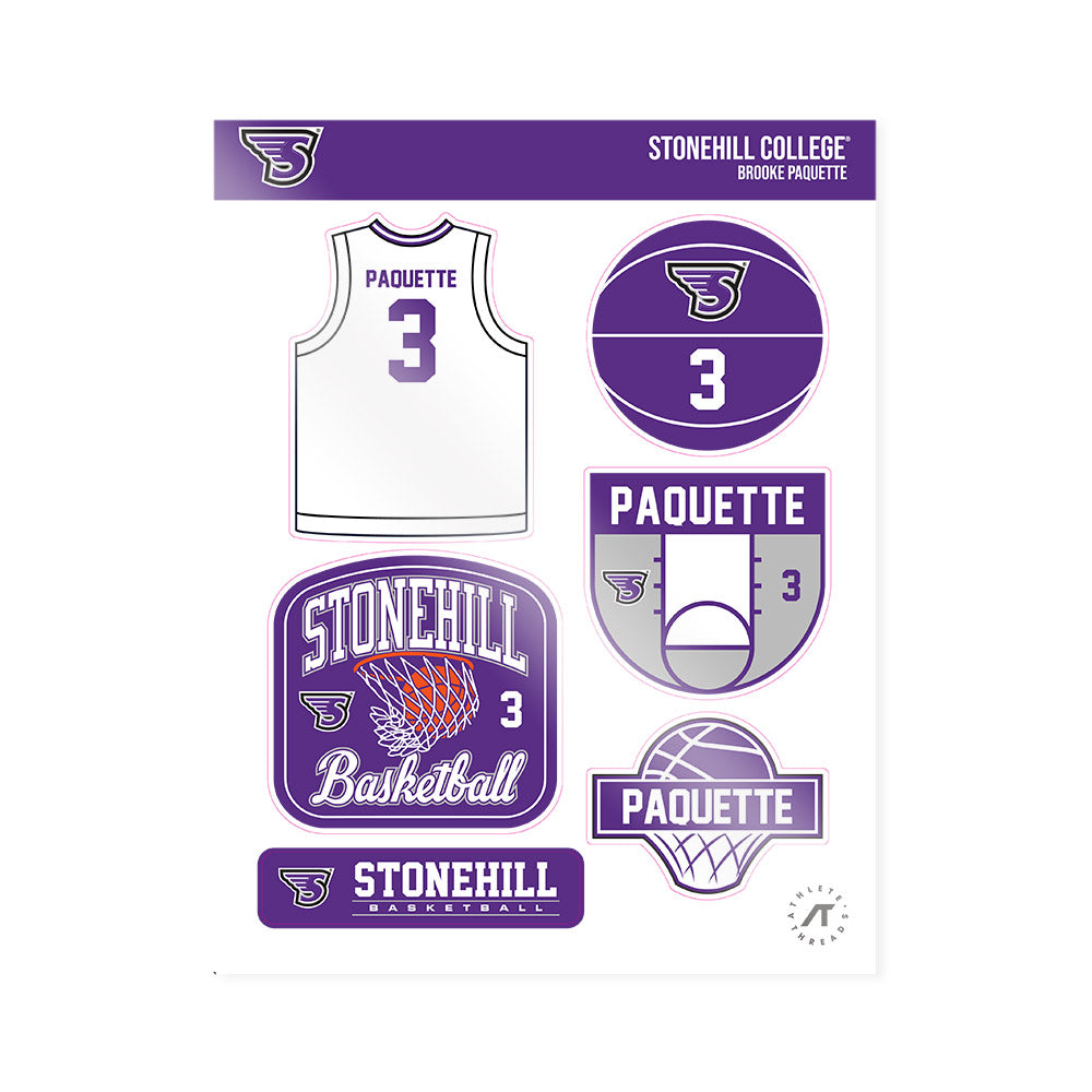 Stonehill - NCAA Women's Basketball : Brooke Paquette - Sticker Sheet-0