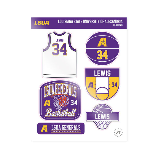 LSUA - NCAA Women's Basketball : Lila Lewis - Sticker Sheet-0