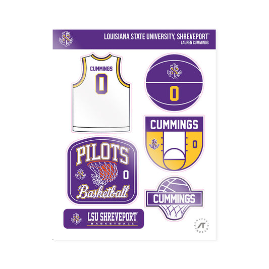 LSUS - NCAA Women's Basketball : Lauren Cummings - Sticker Sheet-0