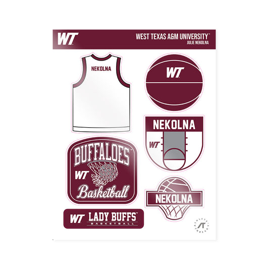 WTAMU - NCAA Women's Basketball : Julie Nekolna - Sticker Sheet-0