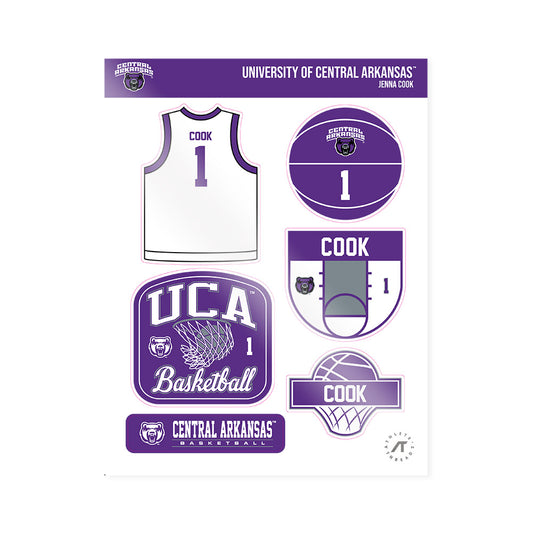 Central Arkansas - NCAA Women's Basketball : Jenna Cook - Sticker Sheet-0