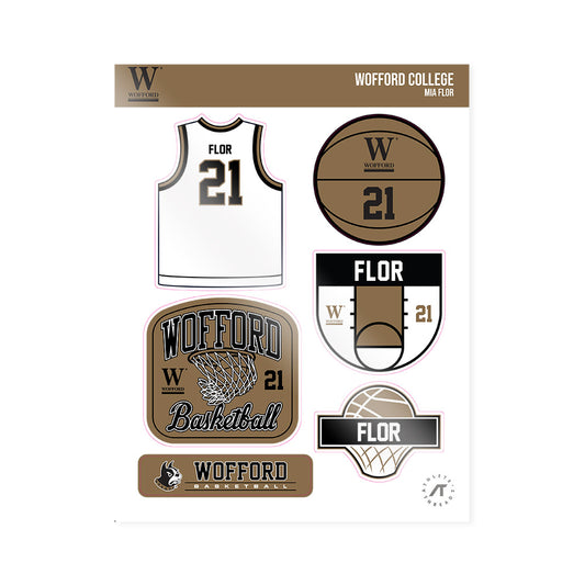 Wofford - NCAA Women's Basketball : Mia Flor - Sticker Sheet-0