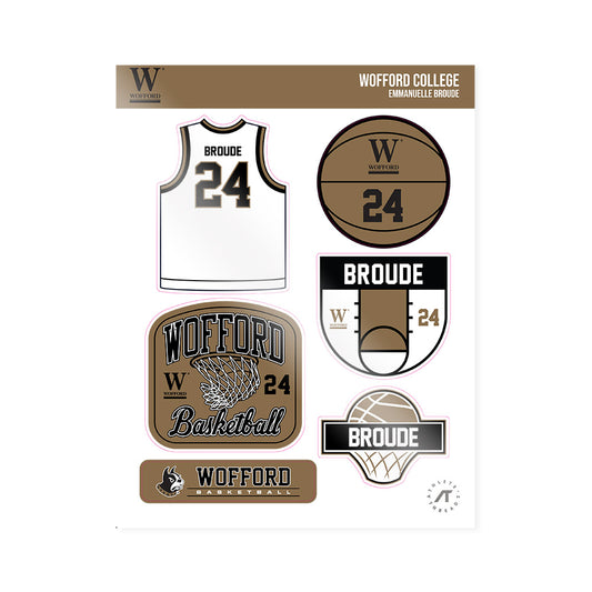Wofford - NCAA Women's Basketball : Emmanuelle Broude - Sticker Sheet-0
