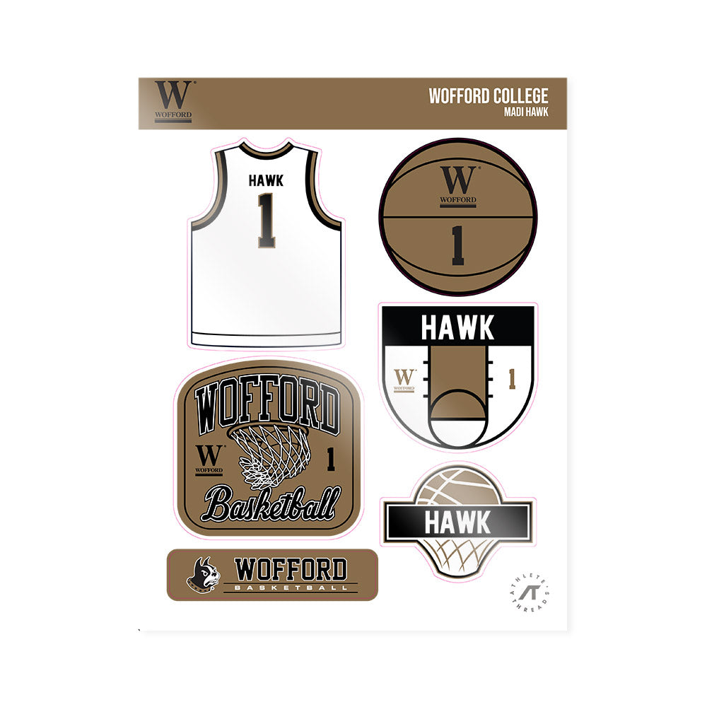 Wofford - NCAA Women's Basketball : madi hawk - Sticker Sheet-0
