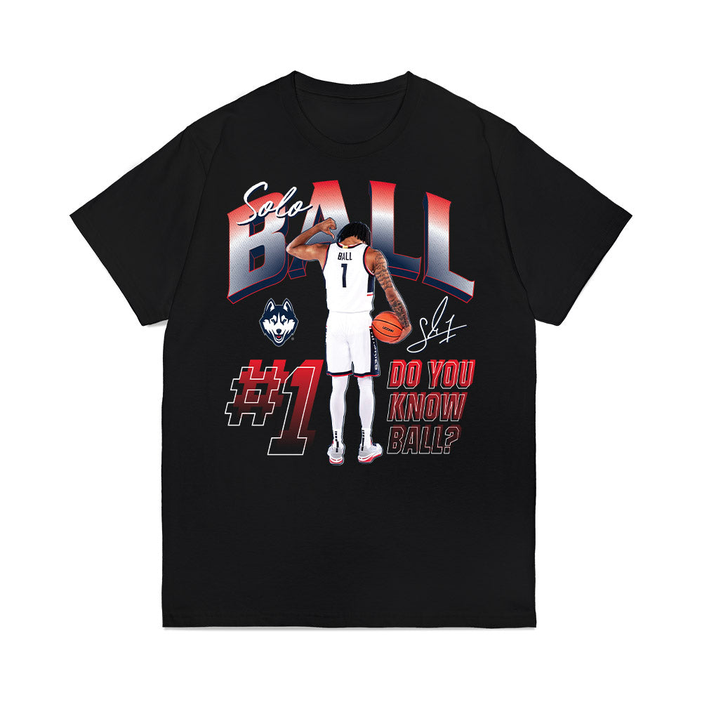 UConn - NCAA Men's Basketball : Solo Ball - Collage Premium T-Shirt-0