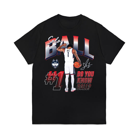 UConn - NCAA Men's Basketball : Solo Ball - Collage Premium T-Shirt-0