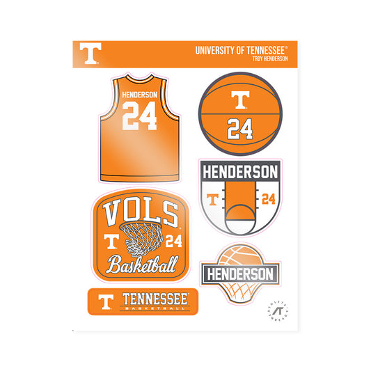 Tennessee - NCAA Men's Basketball : Troy Henderson - Sticker Sheet-0