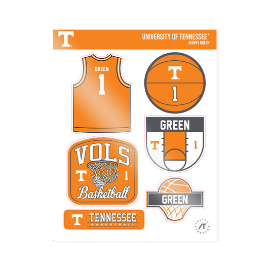Tennessee - NCAA Men's Basketball : Manny Green - Sticker Sheet-0