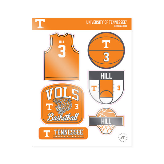 Tennessee - NCAA Men's Basketball : Terrence Hill - Sticker Sheet-0