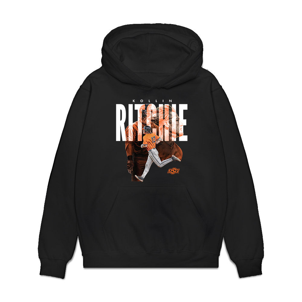 Oklahoma State - NCAA Baseball : Kollin Ritchie - Collage Premium Hooded Sweatshirt-0
