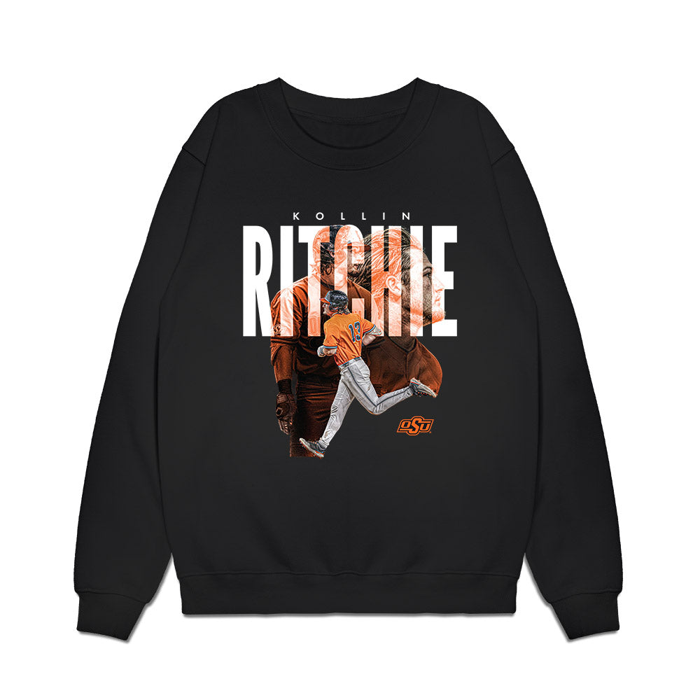 Oklahoma State - NCAA Baseball : Kollin Ritchie - Collage Premium Crewneck Sweatshirt-0