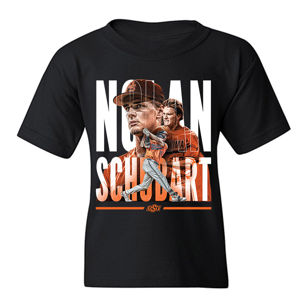 Oklahoma State - NCAA Baseball : Nolan Schubart - Collage Youth T-Shirt-0