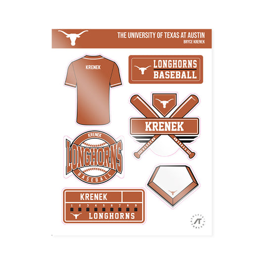 Texas - NCAA Baseball : Bryce Krenek - Sticker Sheet-0