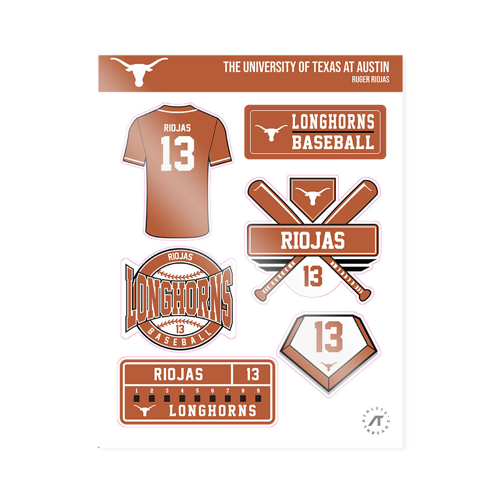 Texas - NCAA Baseball : Ruger Riojas - Sticker Sheet-0