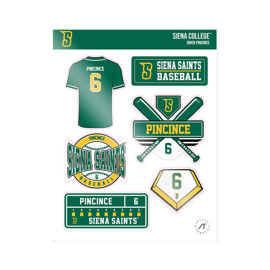 Siena - NCAA Baseball : Owen Pincince - Sticker Sheet-0
