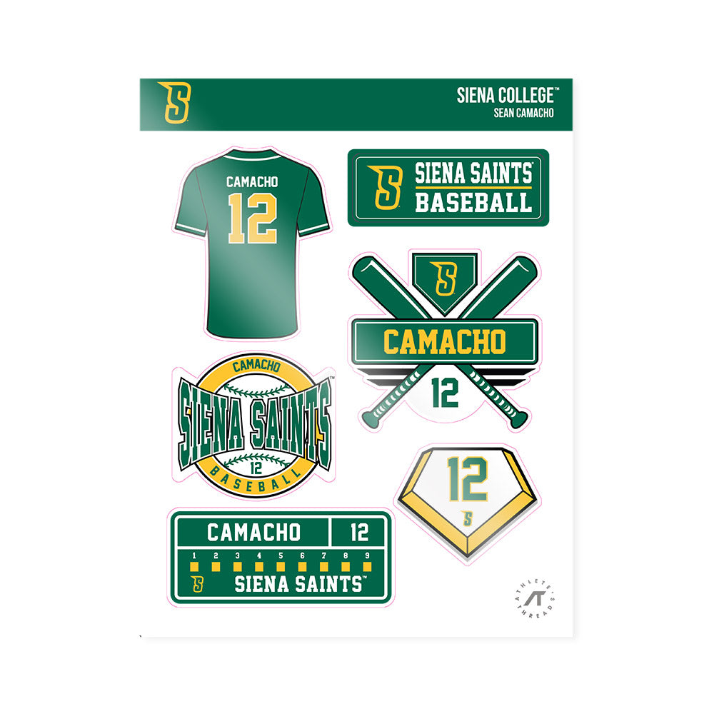 Siena - NCAA Baseball : Sean Camacho - Sticker Sheet-0