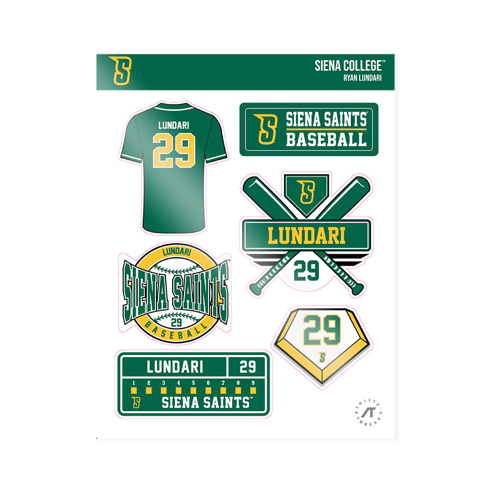 Siena - NCAA Baseball : Ryan Lundari - Sticker Sheet-0