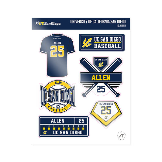 UCSD - NCAA Baseball : J.C. Allen - Sticker Sheet-0