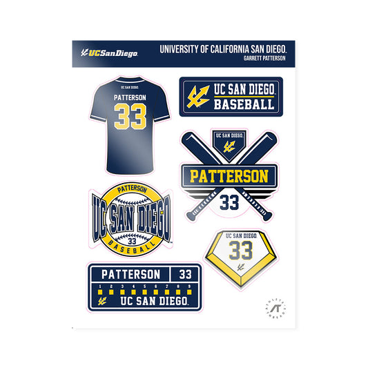 UCSD - NCAA Baseball : Garrett Patterson - Sticker Sheet-0