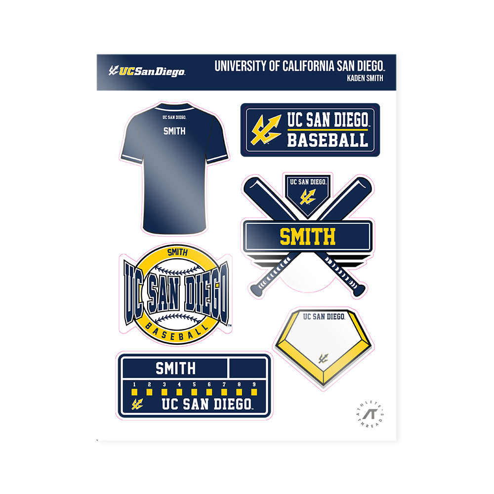 UCSD - NCAA Baseball : Kaden Smith - Sticker Sheet-0