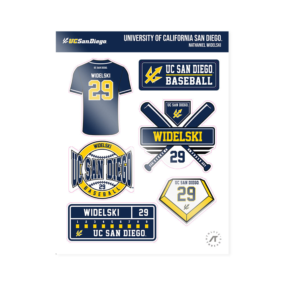 UCSD - NCAA Baseball : Nathaniel Widelski - Sticker Sheet-0