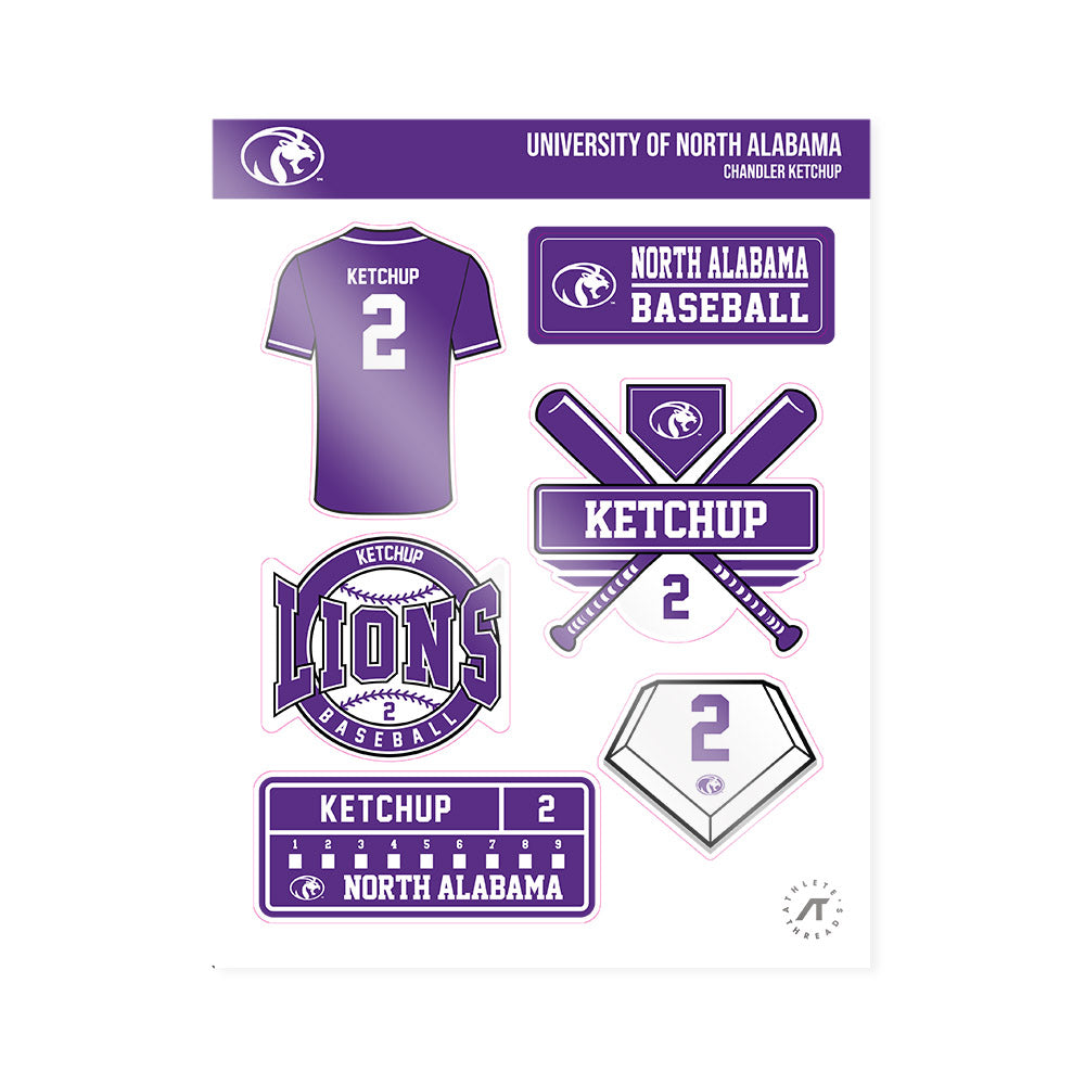 North Alabama - NCAA Baseball : Chandler Ketchup - Sticker Sheet-0
