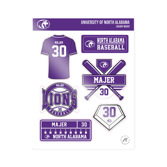 North Alabama - NCAA Baseball : Zakary Majer - Sticker Sheet-0