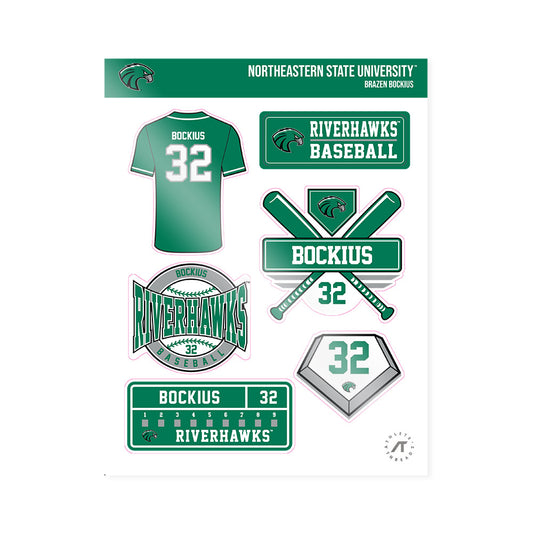 Northeastern State - NCAA Baseball : Brazen Bockius - Sticker Sheet-0