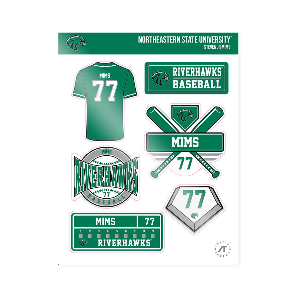 Northeastern State - NCAA Baseball : Steven Jr Mims - Sticker Sheet-0