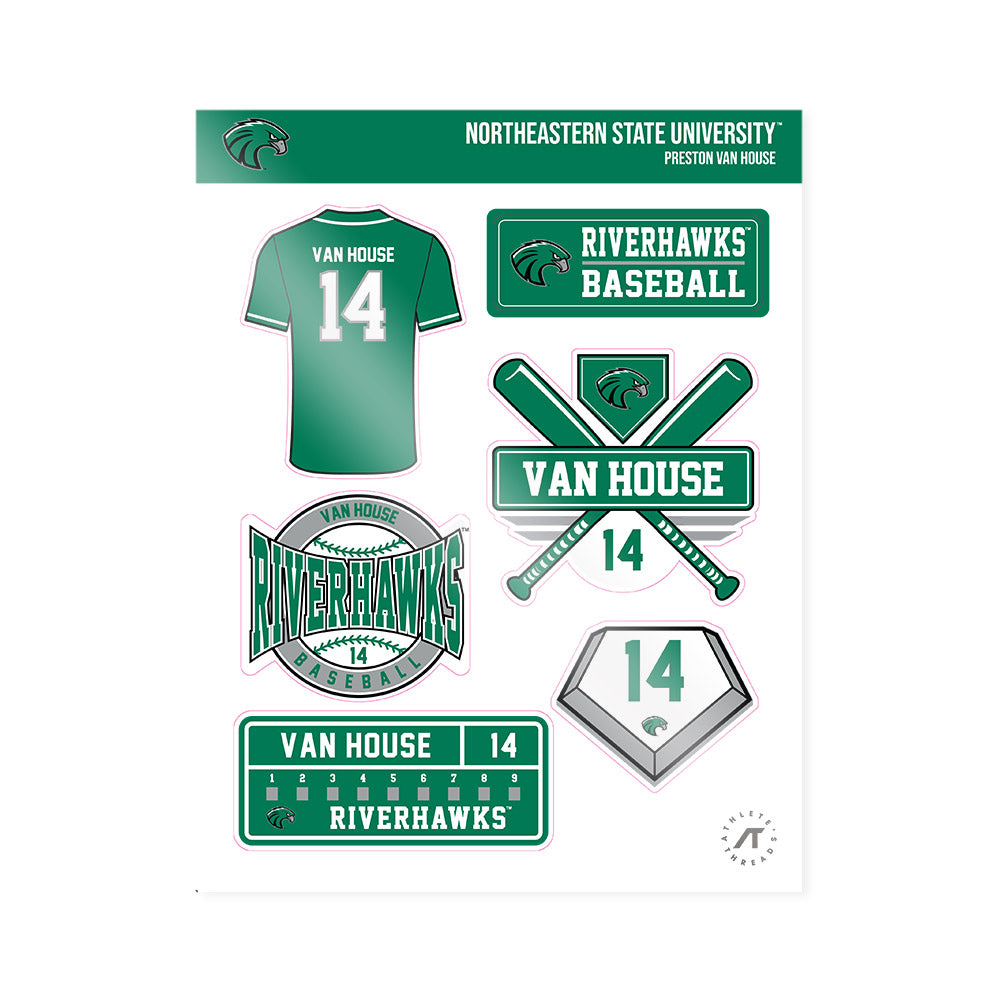 Northeastern State - NCAA Baseball : Preston Van House - Sticker Sheet-0