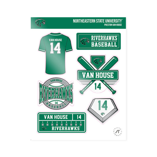 Northeastern State - NCAA Baseball : Preston Van House - Sticker Sheet-0